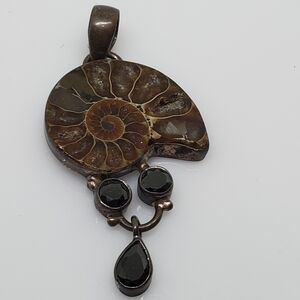 ammonite fossil onyx Pendant
